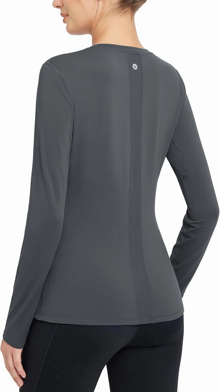 baleaf Women's Thermal Shirts Crewneck Fleece Lined Long Sleeve Tops Running Workout Ski Base Layer Winter Cold Weather