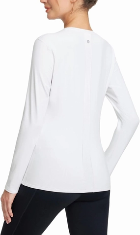 baleaf Women's Thermal Shirts Crewneck Fleece Lined Long Sleeve Tops Running Workout Ski Base Layer Winter Cold Weather