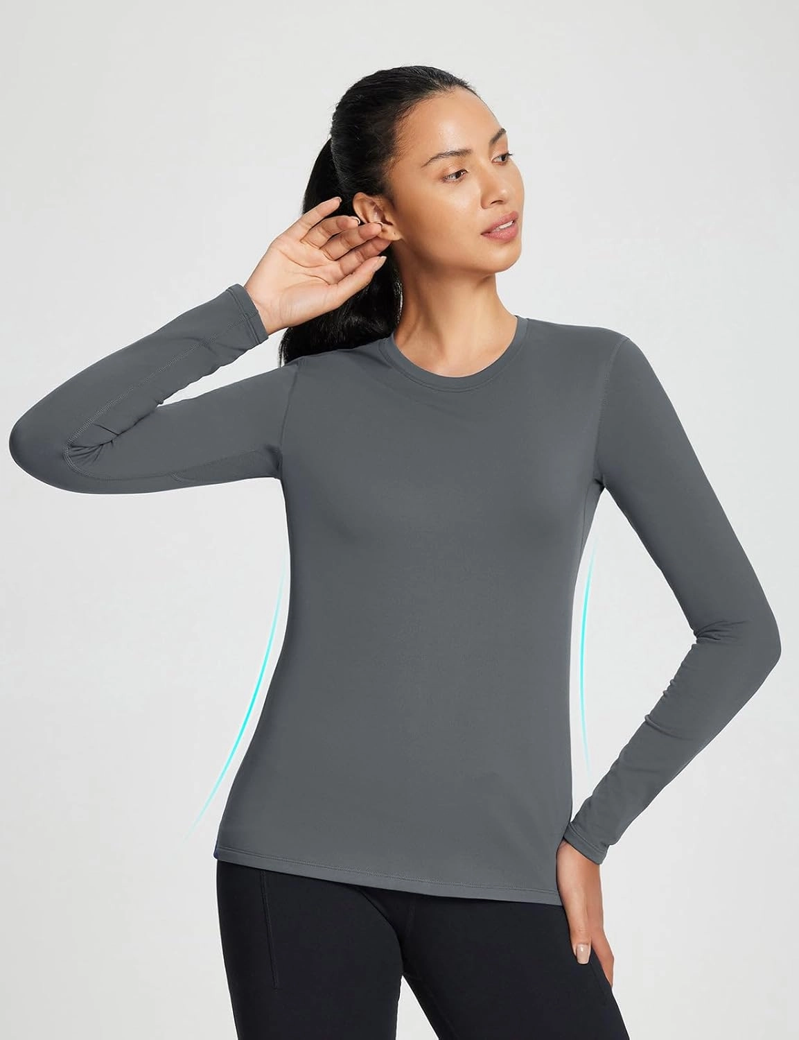 baleaf Women's Thermal Shirts Crewneck Fleece Lined Long Sleeve Tops Running Workout Ski Base Layer Winter Cold Weather