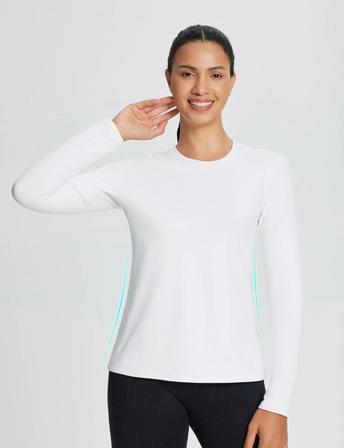 baleaf Women's Thermal Shirts Crewneck Fleece Lined Long Sleeve Tops Running Workout Ski Base Layer Winter Cold Weather