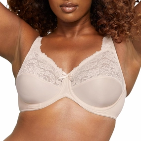 Bali Women's Lilyette Minimizer Underwire Lace Trim, Microfiber Full Coverage Bra