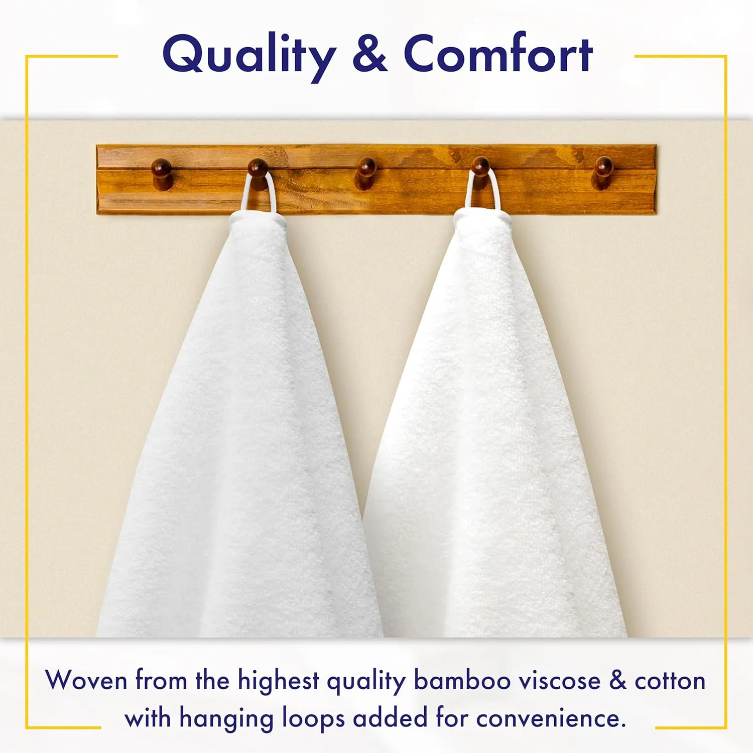 Bamboo Viscose Bath Towels - Ultra Soft & Plush 700 GSM Luxury Bath Towels - Super Absorbent & Quick Drying - 6 Piece Towel Set (Granite Grey)