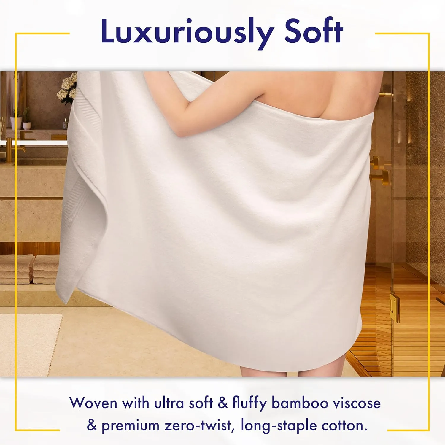 Bamboo Viscose Bath Towels - Ultra Soft & Plush 700 GSM Luxury Bath Towels - Super Absorbent & Quick Drying - 6 Piece Towel Set (Granite Grey)