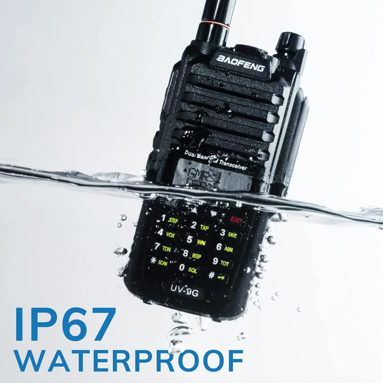 BAOFENG UV-9G GMRS Radio, IP67 Waterproof Two Way Radio for Adults, NOAA Scanner & Receiver Long Range Rechargeable Handheld Radio, Repeater Compatible, with Programming Cable