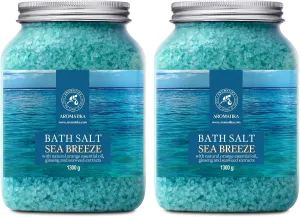 Bath Sea Salt Set 2X 46 Oz - Sea Breeze Salt - Natural Bath Sea Salts - Best for Relaxing - Calming - Body Care - Beauty - Aromatherapy