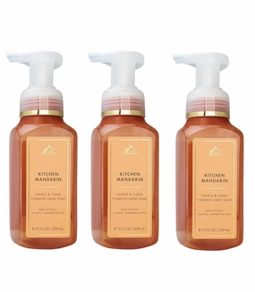 Bath and Body FRESH AND BRIGHT Hand Soaps - Set of 3 Gentle Foaming/Gel Soaps (Kitchen Mandarin)
