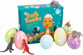 Bath Bombs, Bath Bombs for Teen with Surprise Inside, Dinosaur Bath Bombs, Handmade Bubble Dinosaur Eggs Bath Bomb Ideas for Halloween Christmas Easter Birthday Gift Set 6 Pcs