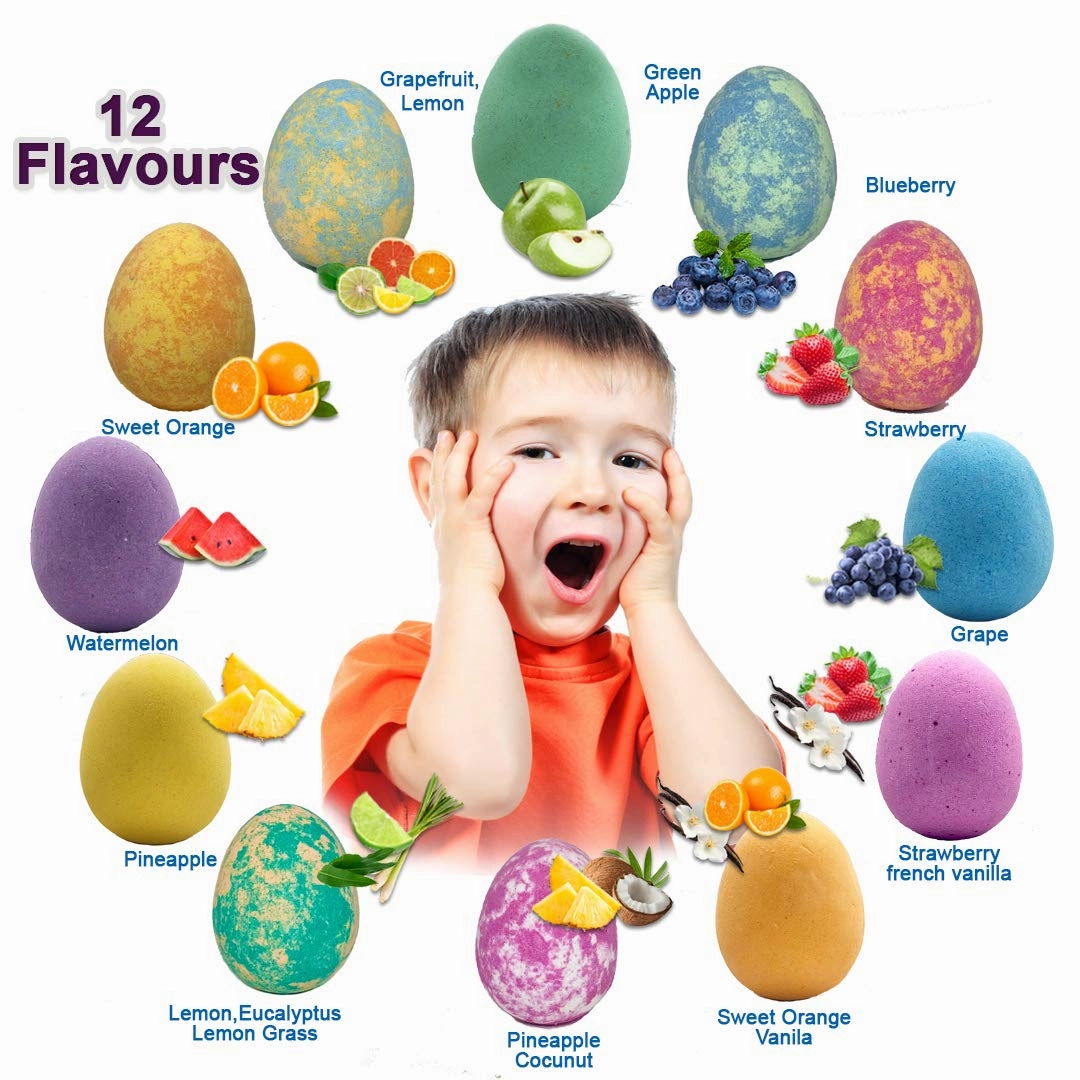 Bath Bombs for Kids with Surprise Inside - 12 Dinosaur Bath Bombs with Toys, Organic Colorful Bubble Bath Fizzies, Dino Egg Bath Bomb w/Rich Bubbles, Birthday Gifts for Kids, Boys, Girls
