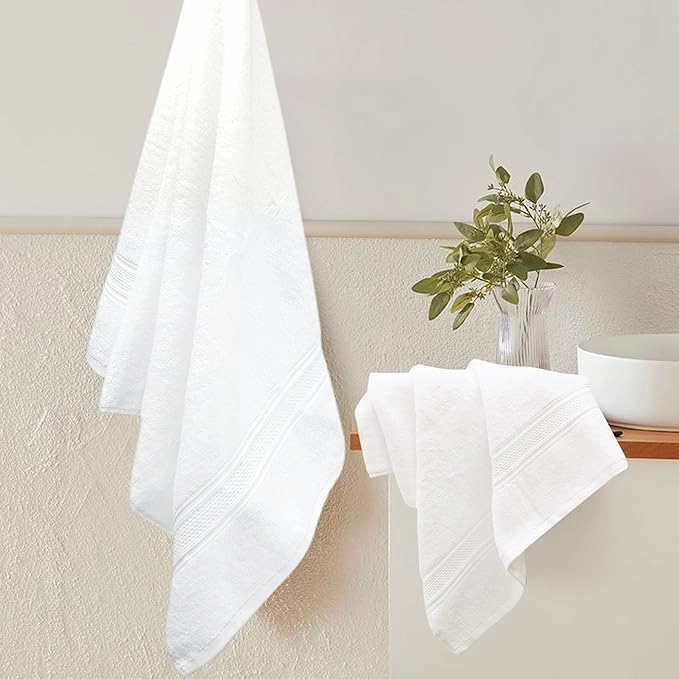 Bath Towels Set, 600 GSM & 100% Cotton, High Quality, Quick Drying, Highly Absorbent Thick and Soft Towels