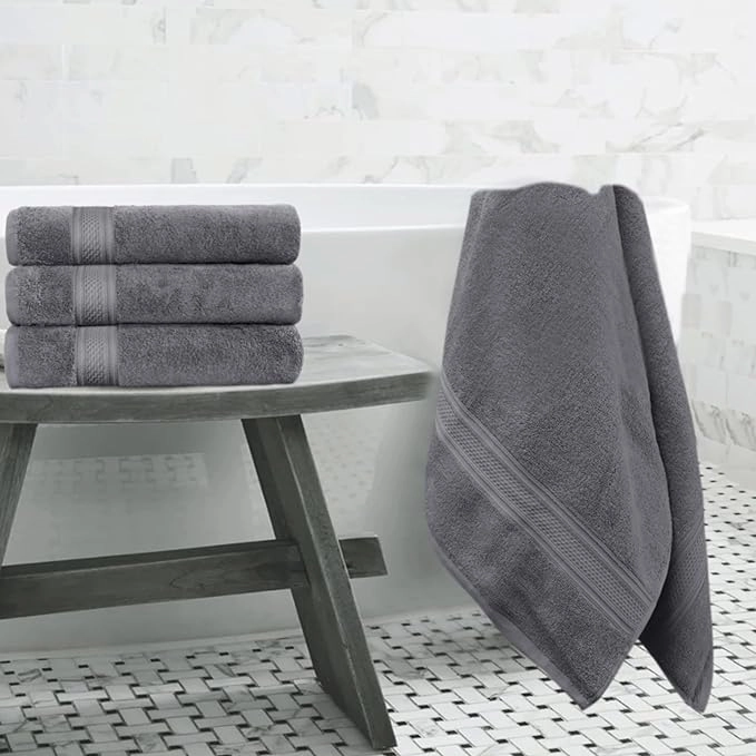 Bath Towels Set, 600 GSM & 100% Cotton, High Quality, Quick Drying, Highly Absorbent Thick and Soft Towels