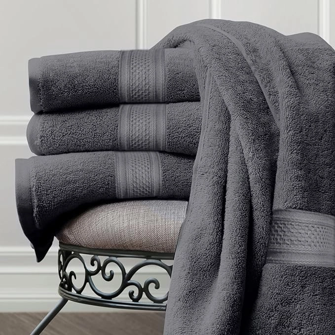 Bath Towels Set, 600 GSM & 100% Cotton, High Quality, Quick Drying, Highly Absorbent Thick and Soft Towels