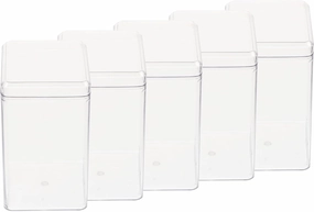 Bear Brick 5pcs Box with Base Clear Specimen Box Showcase Dolls Display Box for Countertop Table Action Figures Rock Collectibles