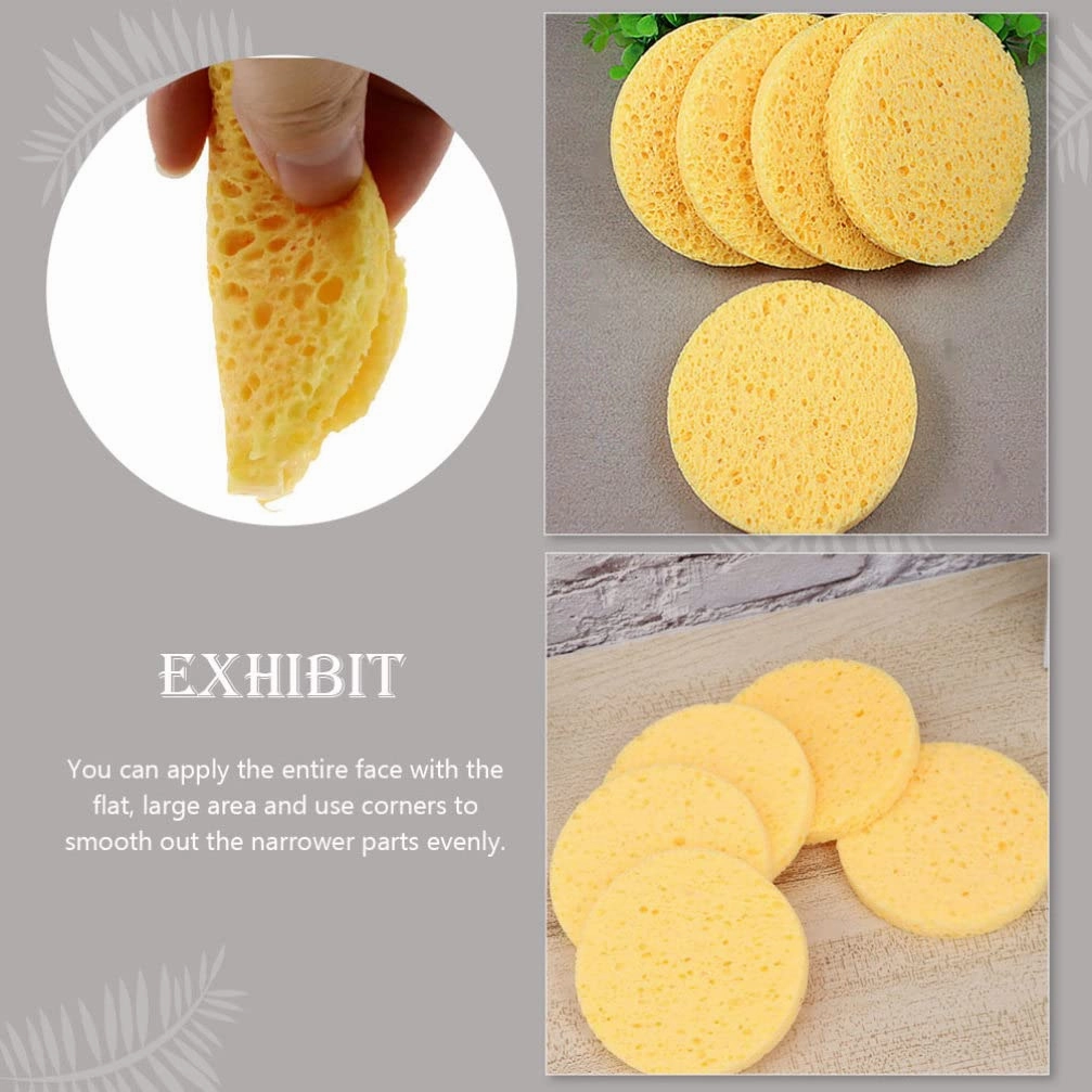 Beaupretty 100pcs Rounded Makeup Removal Pads Soft Facial Cleaning Puff Tool Gentle Comfortable Cosmetic Sponge for Easy Makeup Application and Removal Thickness