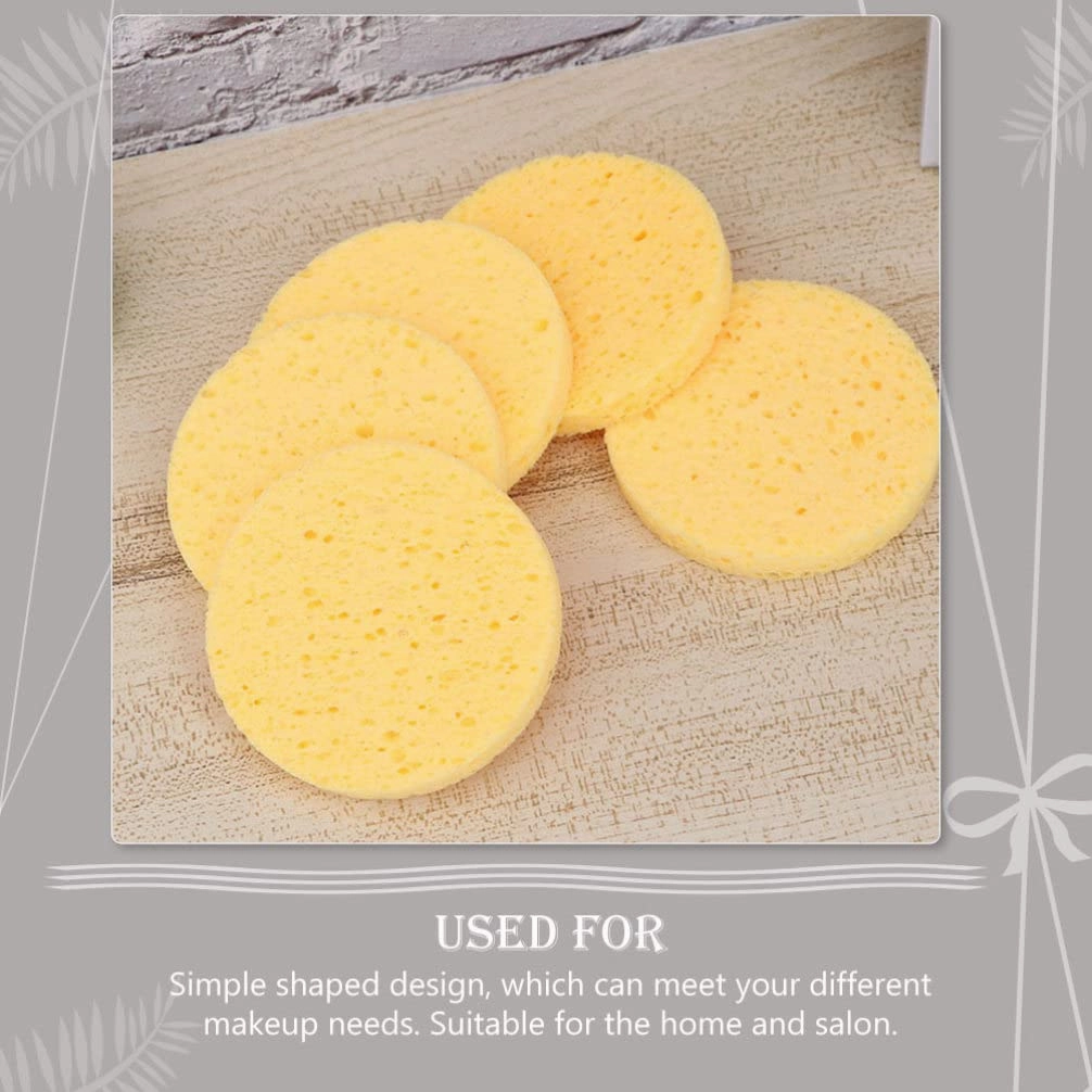 Beaupretty 100pcs Rounded Makeup Removal Pads Soft Facial Cleaning Puff Tool Gentle Comfortable Cosmetic Sponge for Easy Makeup Application and Removal Thickness