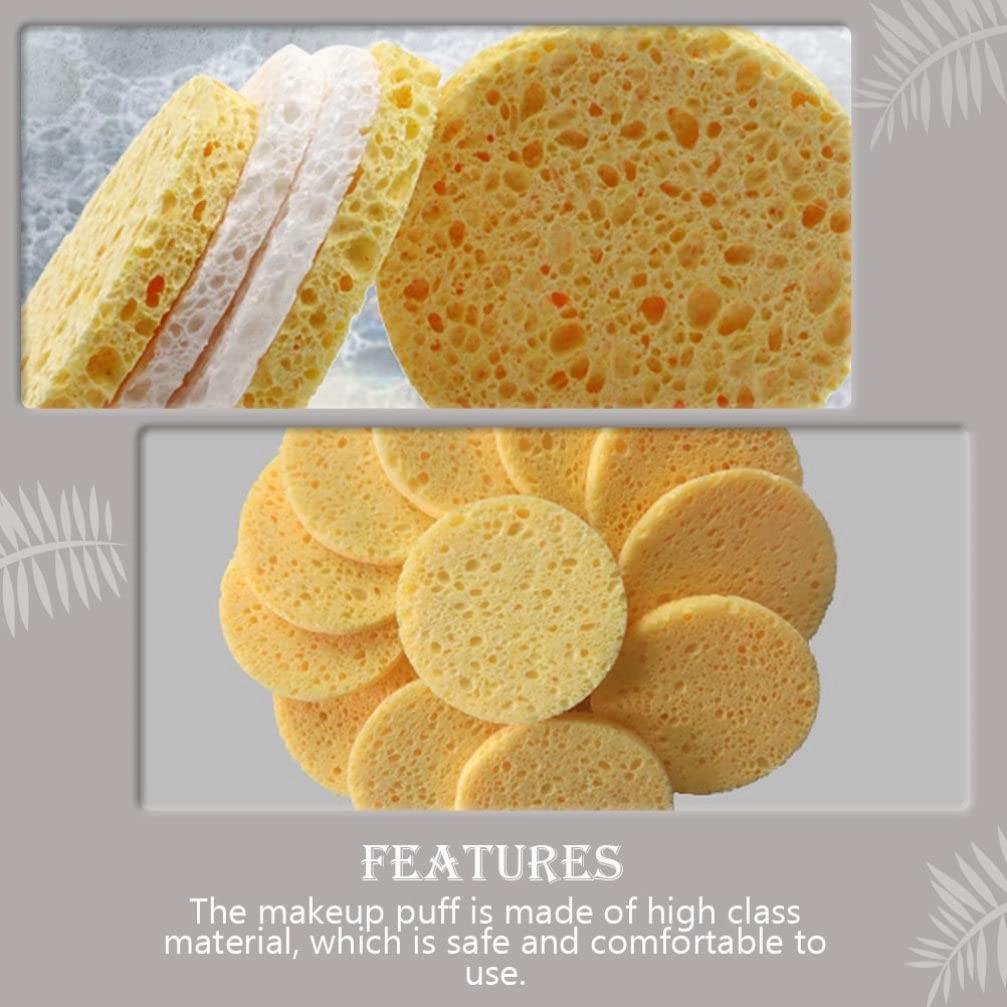 Beaupretty 100pcs Rounded Makeup Removal Pads Soft Facial Cleaning Puff Tool Gentle Comfortable Cosmetic Sponge for Easy Makeup Application and Removal Thickness
