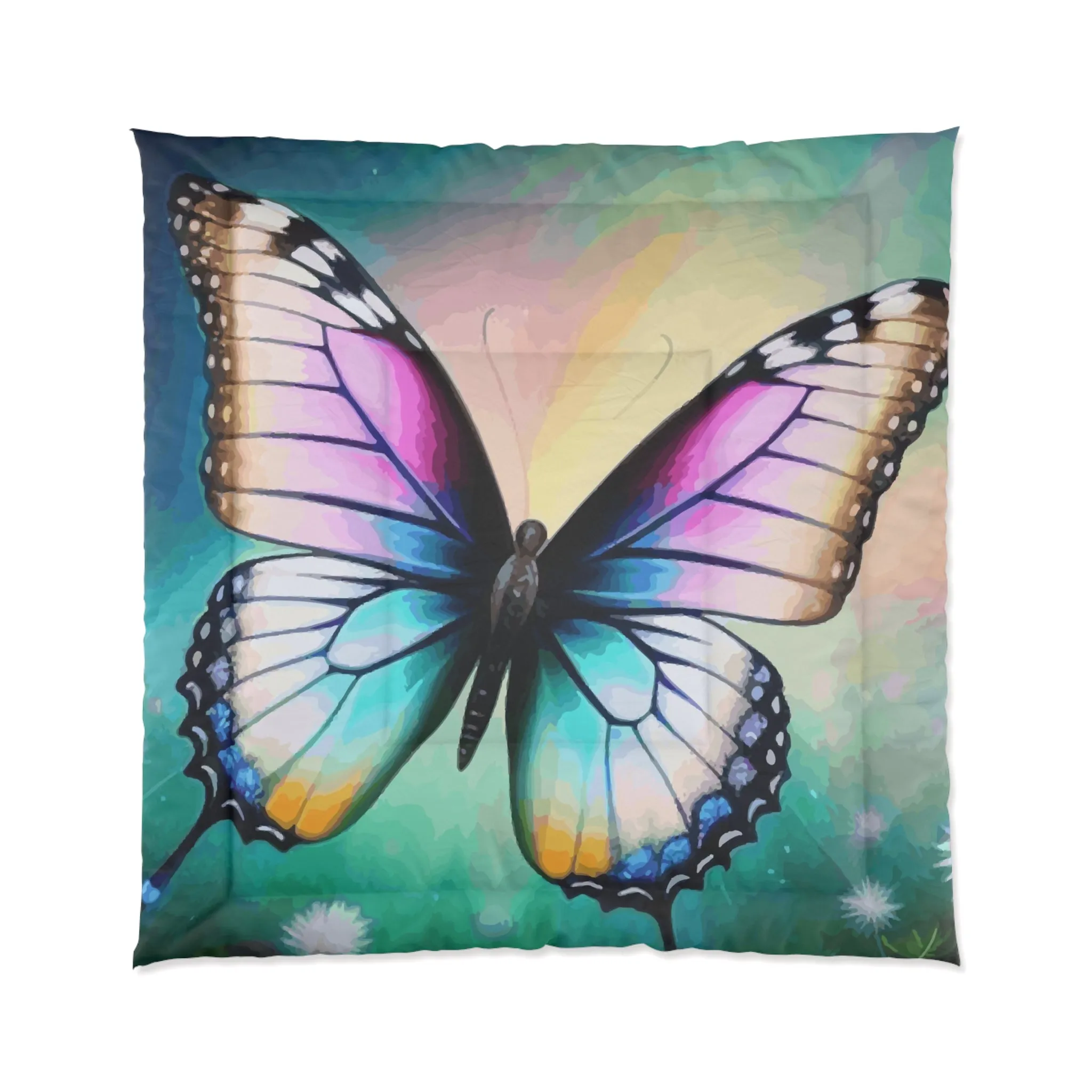 Beautiful Butterfly and Daisies Comforter (2 sizes available)