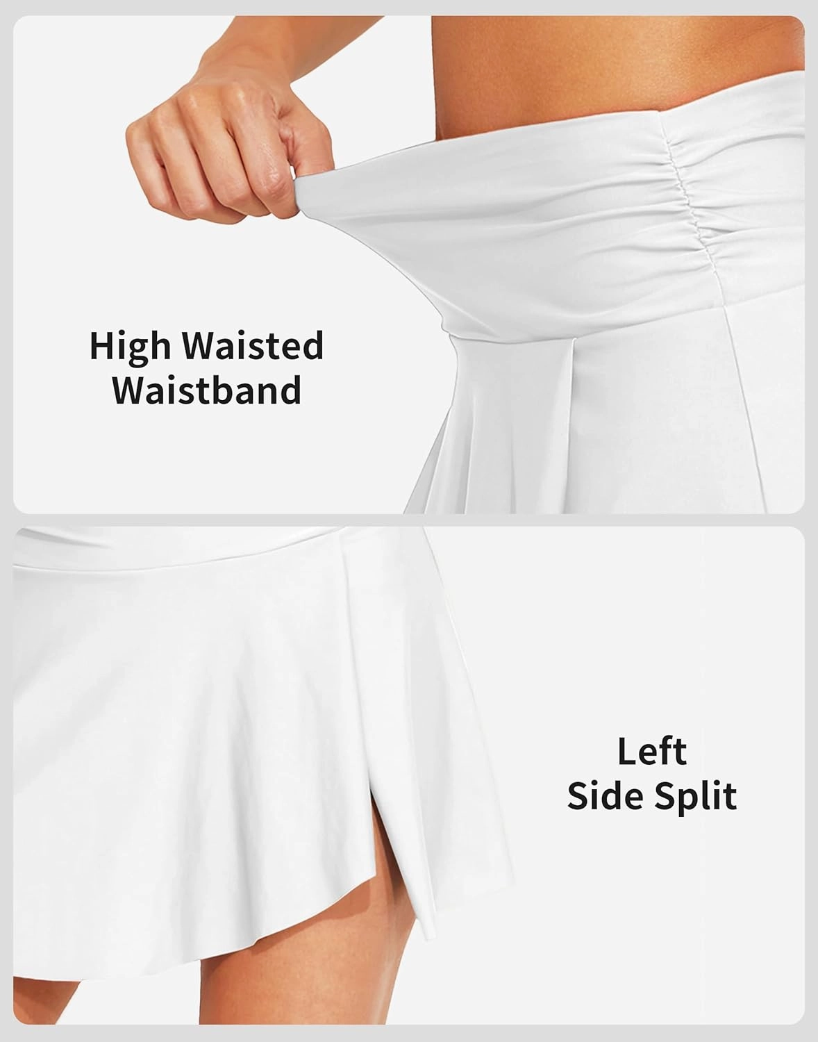 beautyin Women's High Waisted Ruched Swim Skirt Split Tummy Control Tankini Swimsuit Bathing Suit Bottoms with Pocket