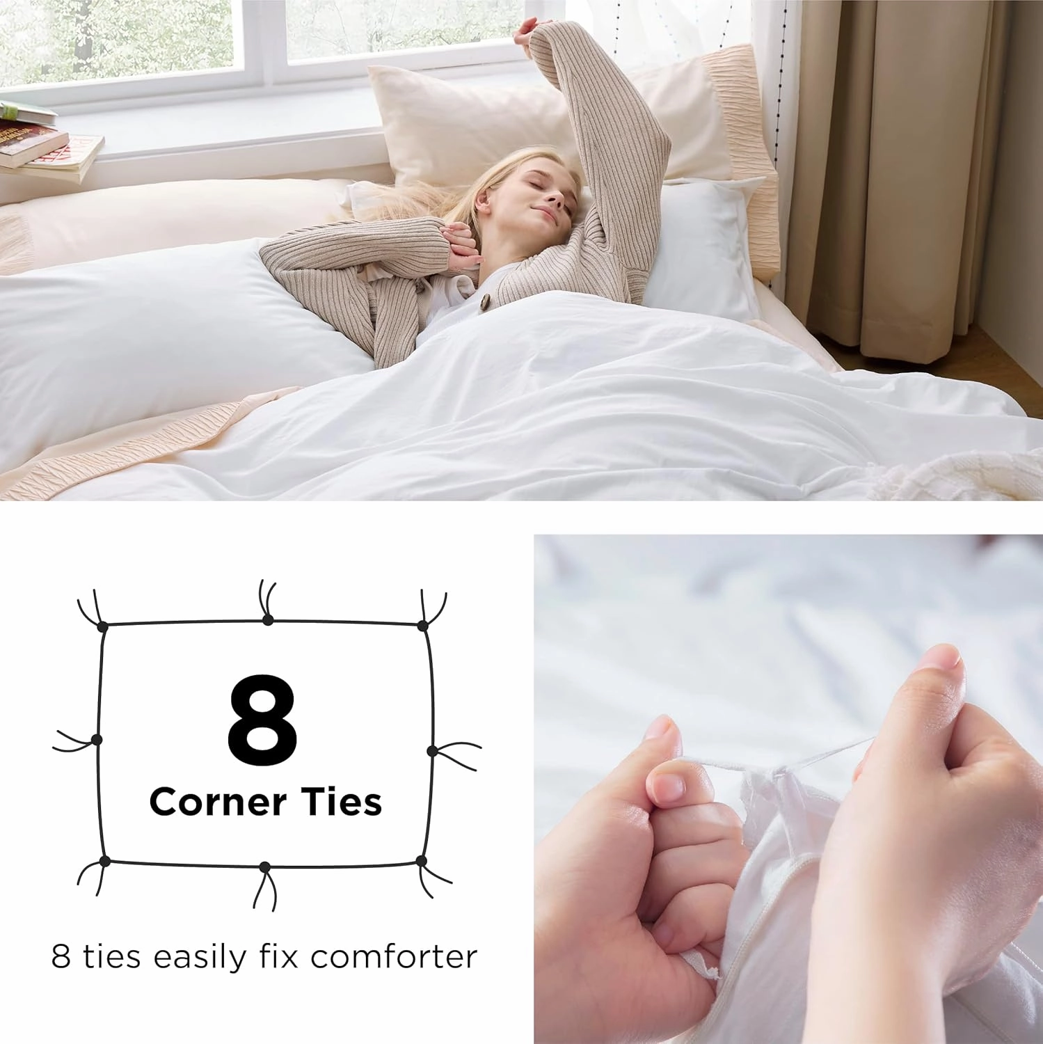 Bedsure White Duvet Cover King Size - 3 Pieces Prewashed Extra Soft Bedding Set, Includes 1 Duvet Cover 104x90 Inches with Zipper Closure & 2 Pillow Shams, Comforter Not Included