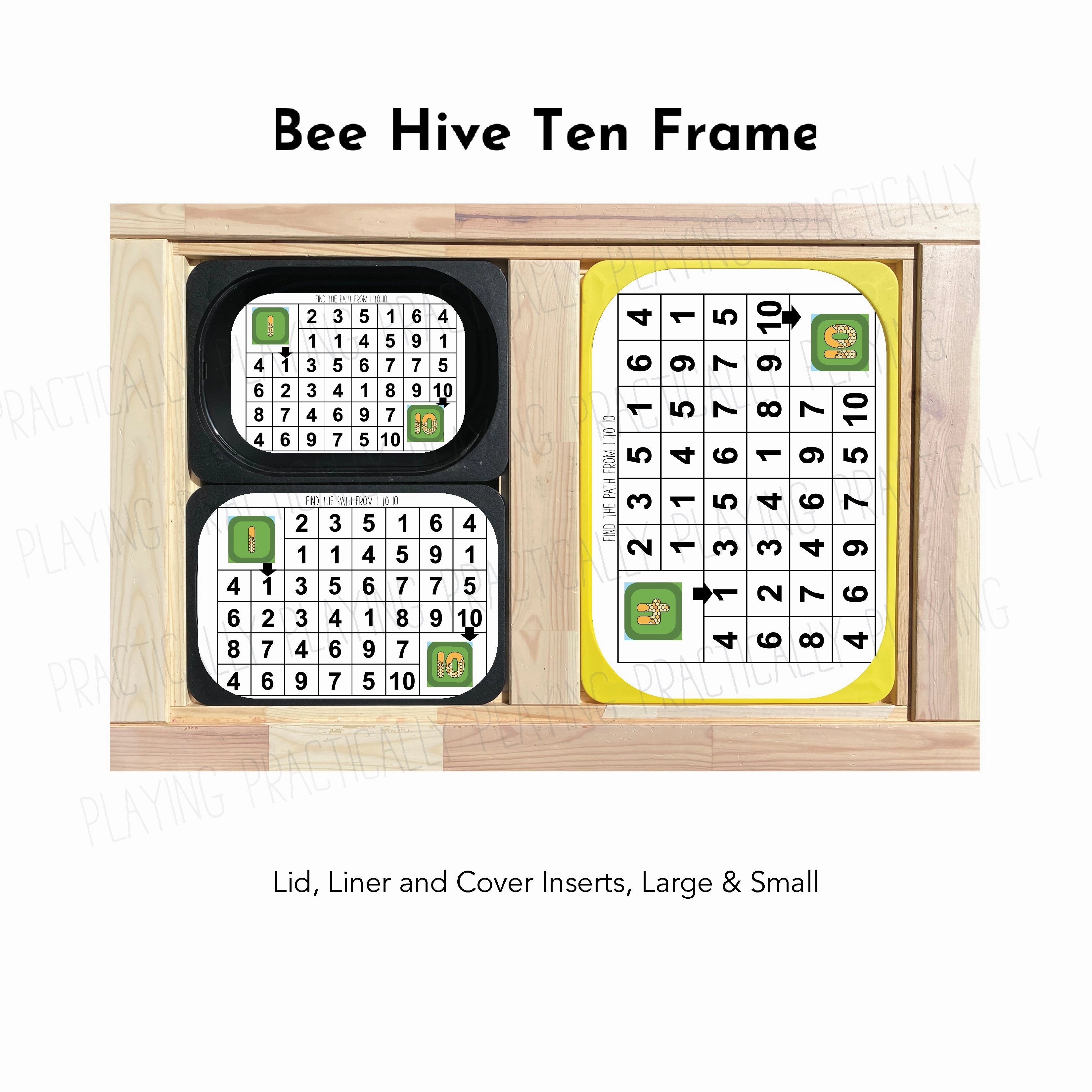 Bee Hive Ten Frame Puzzle and Math Pack: Printable Inserts, Dominos, Puzzles, Loose Parts and More