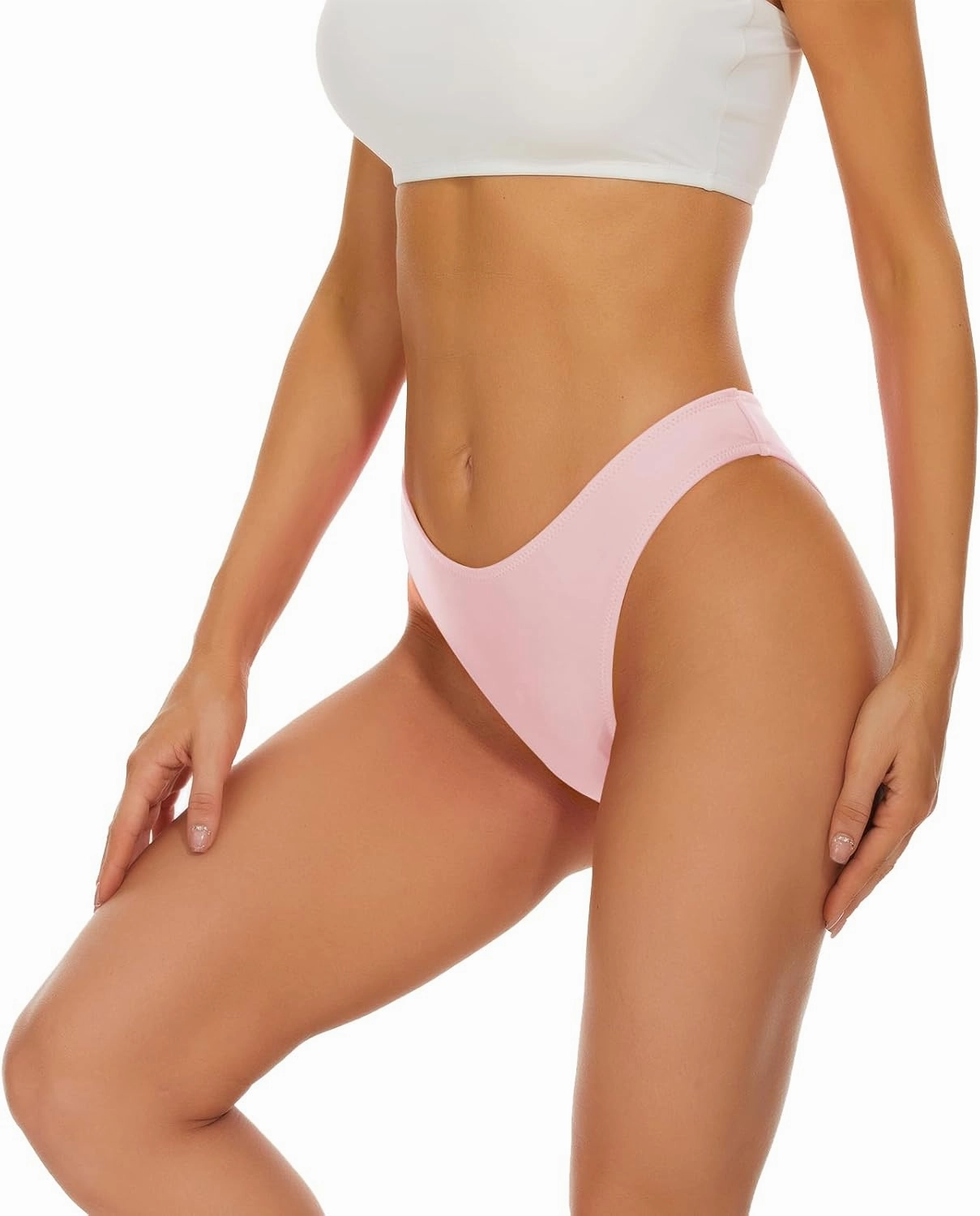 Bellecarrie Womens Cheeky Brazilian Scrunch Butt Bikini Bottoms Low Rise High Cut Sexy Womens Swim Bottoms