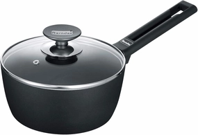 Berndes Alu Induction Saucepan with Lid 20 cm, 1.4 Litre, Forged Aluminium, Black