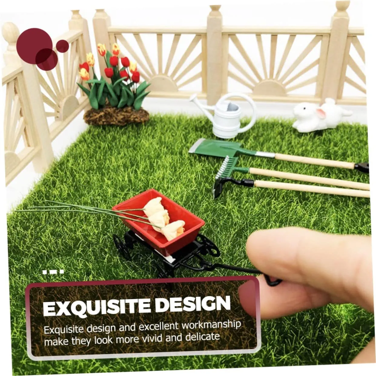 BESPORTBLE 2 Sets Miniature Gardening Tool Micro Garden Scene Decor for Dollhouses Safe Materials Fun and Imaginative Play for Fairy Garden Kits and DIY Projects