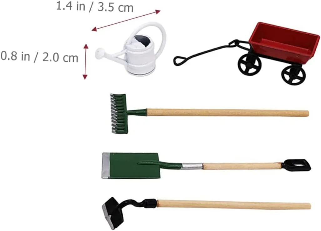 BESPORTBLE 2 Sets Miniature Gardening Tool Micro Garden Scene Decor for Dollhouses Safe Materials Fun and Imaginative Play for Fairy Garden Kits and DIY Projects