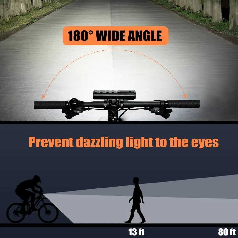 Best Bright Bike Light for Night Riding, 3250 Lumen Bicycle Light High Beam Low Beam, Rechargeable Bicycle Headlight Set, Waterproof Bike Headlight