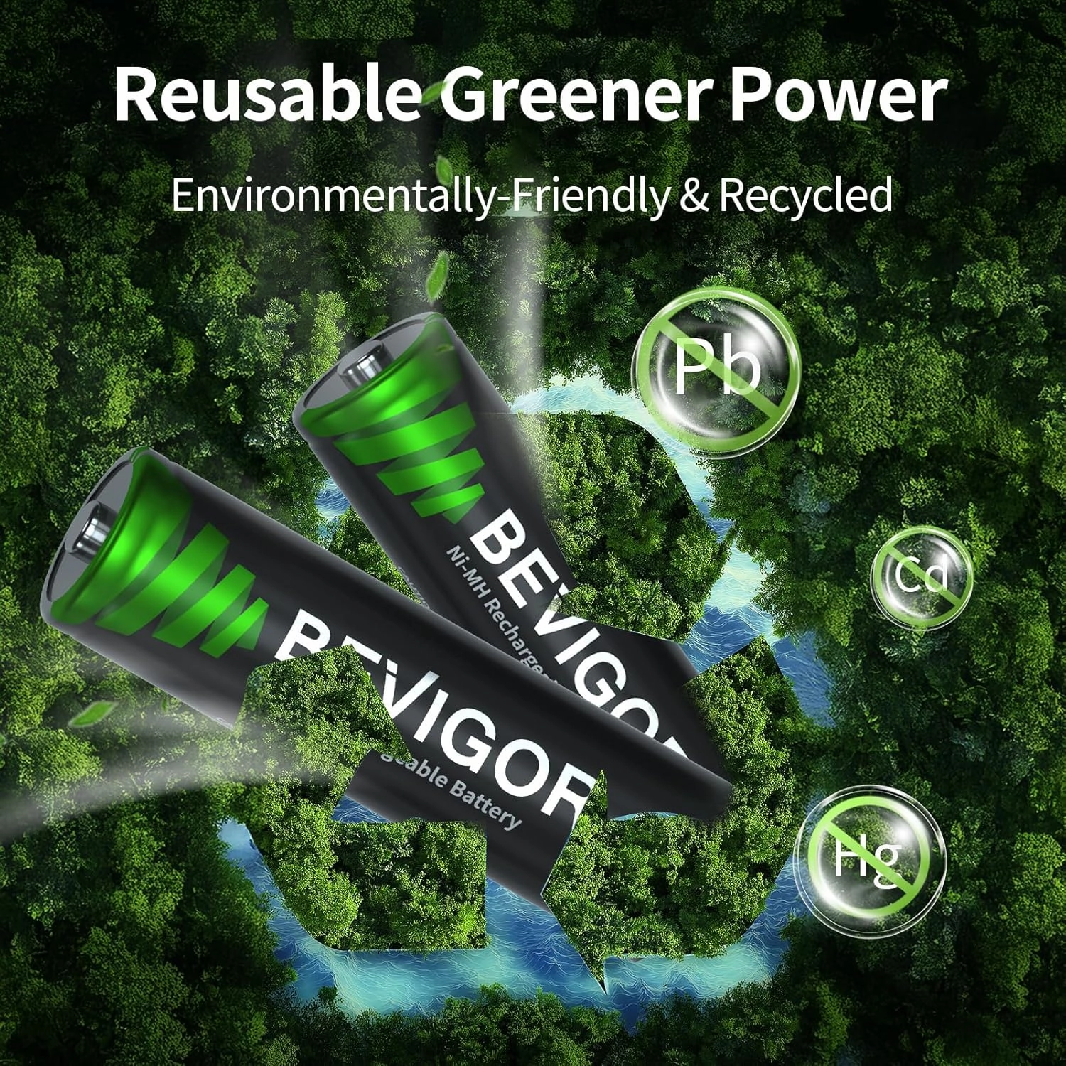 BEVIGOR 16 Sets AA AAA Rechargeable Batteries, High Capacity 8-Pack AA 2800mAh & 8-Pack AAA 1100mAh, 1.2V NiMH Low Self Discharge