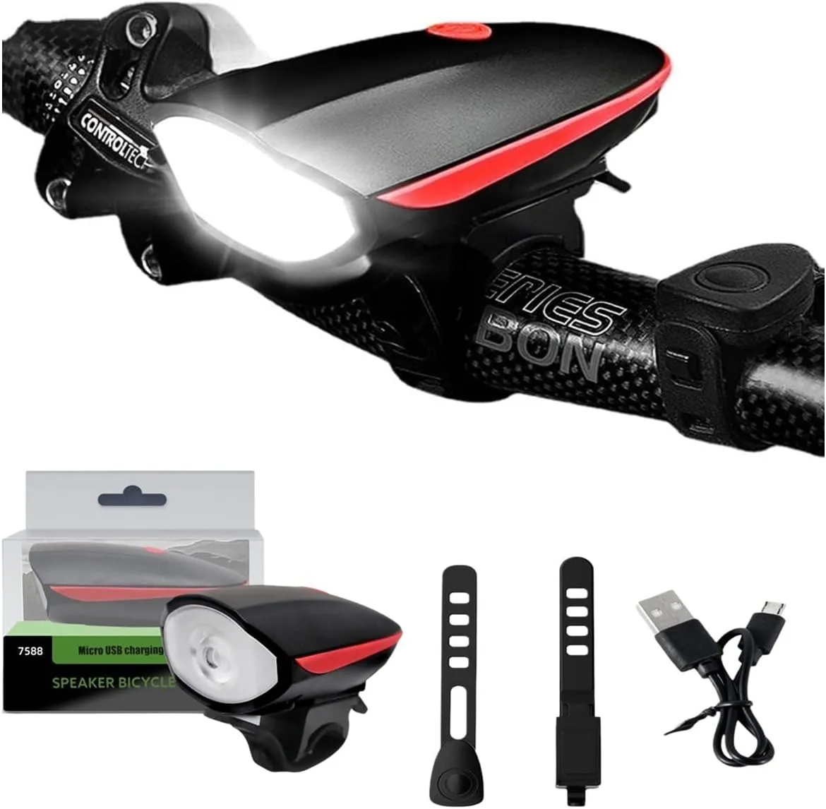 Bike Lights with Horn Set USB Rechargeable Bike Accessories for Kids Adults Waterproof IPX5