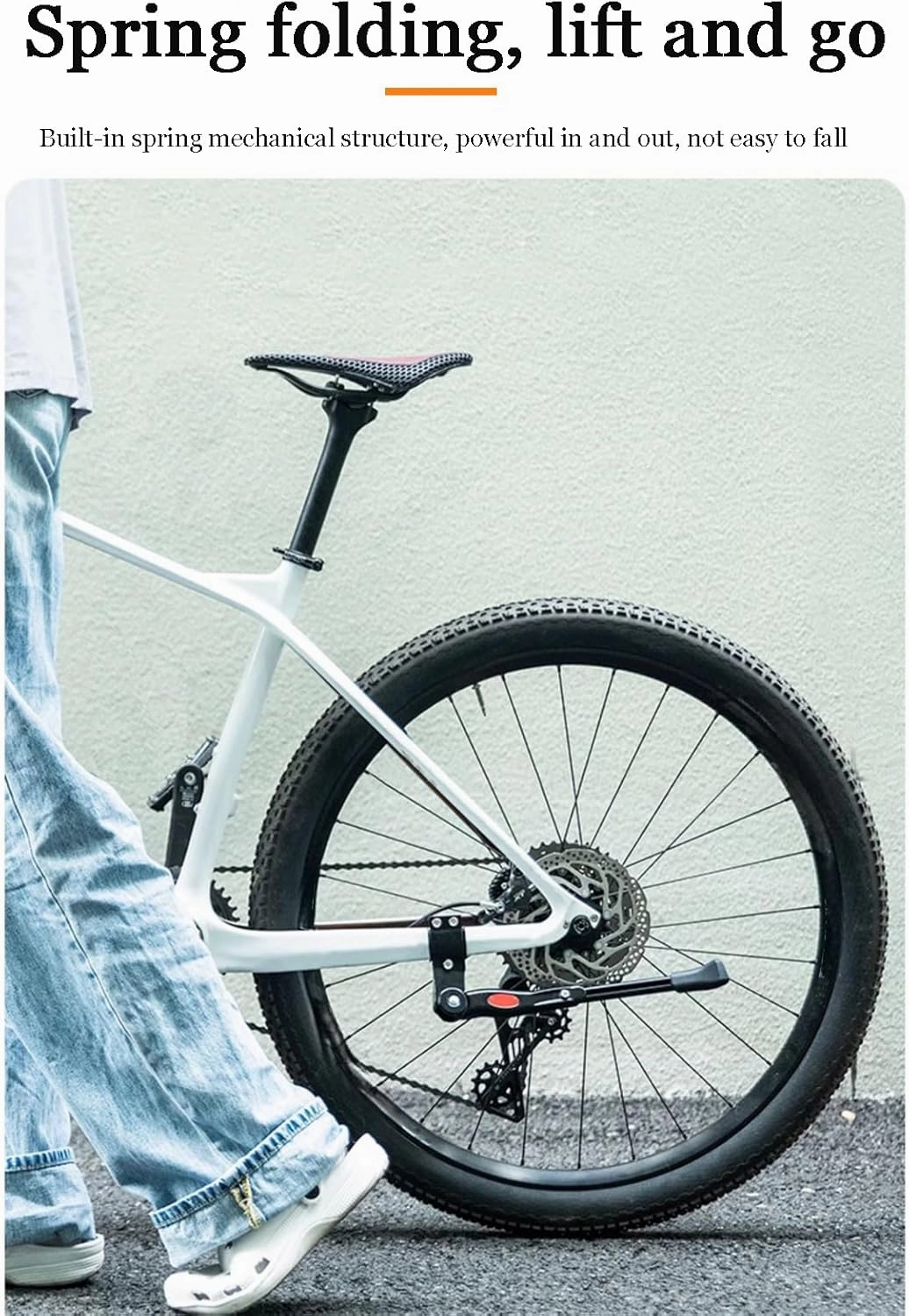 Bike Kickstand for Cervelo R5 Disc, Adjustable Kickstand Foot Side Stand Support, Aluminum Rear Side Bicycle Stand for Bike with Non-Slip Rubber Foot, B