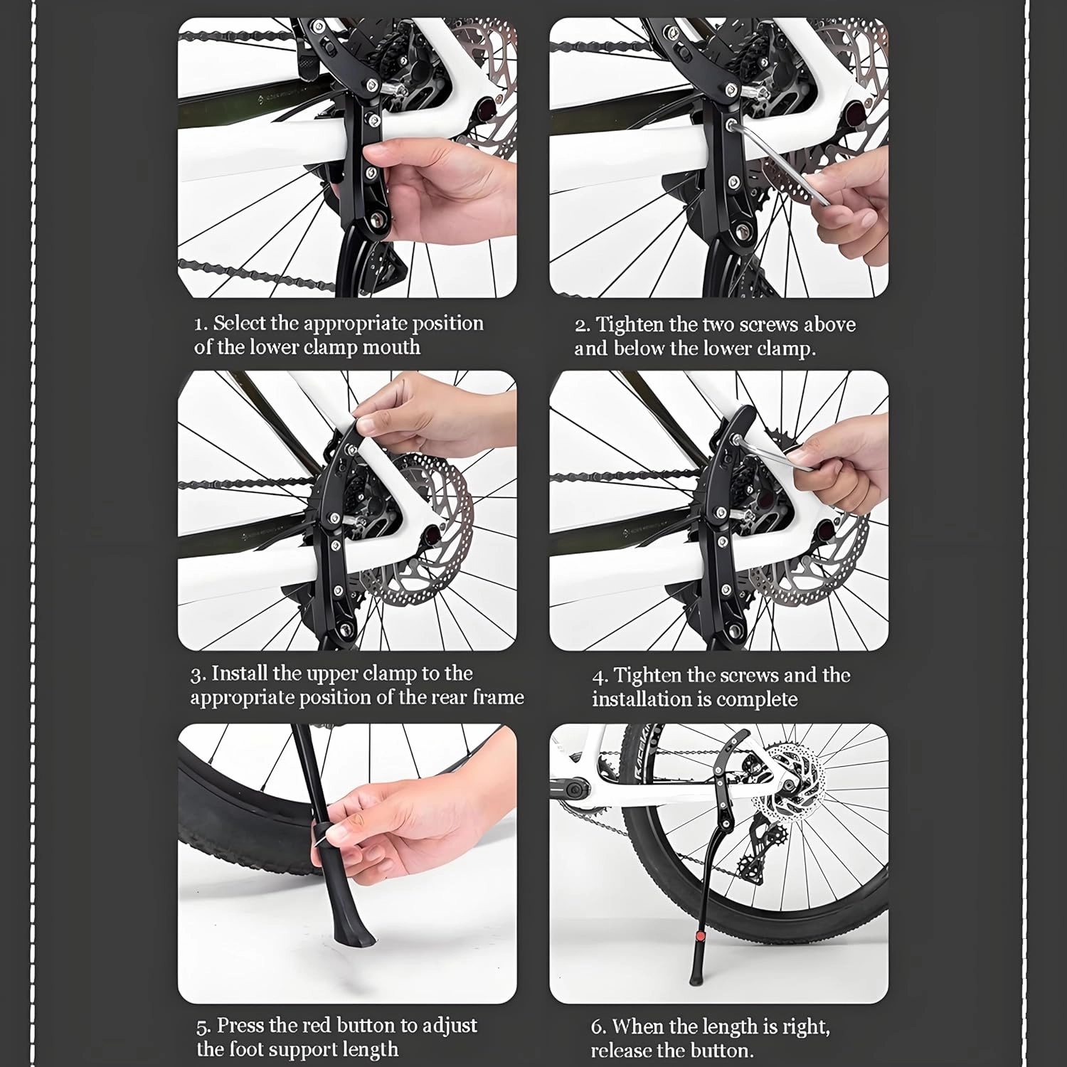 Bike Kickstand for Orbea Urrun30 Vibe H30 Wild Wild FS Wild HT, Adjustable Kickstand Foot Side Stand Support, Aluminum Rear Side Bicycle Stand for Bike with Non-Slip Rubber Foot, B