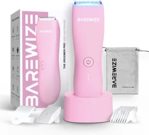 Bikini Trimmer for Women, Pubic Hair Trimmer | Waterproof, USB-C Rechargeable, LED Light, Replaceable Blade | Electric Razors for Women, Electric Lady Shaver (Blush Pink)