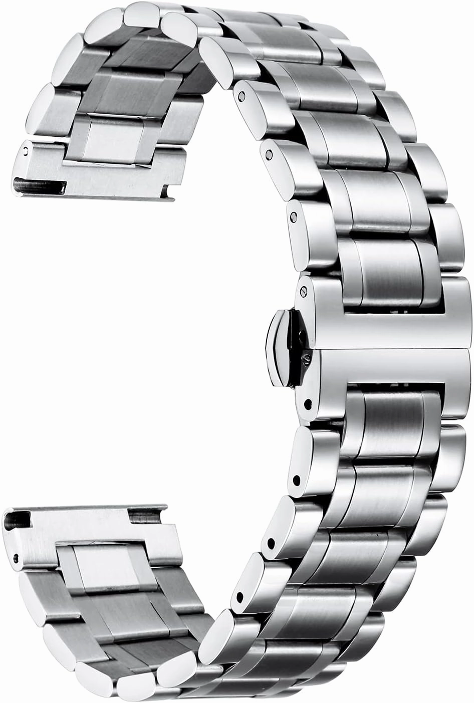 BINLUN Stainless Steel Watch Bands Quick Release 12mm-24mm Universal Metal Replacement Watch Straps SmartWatch Bracelets Links Straight & Curved Ends Men Women 6 Colors(Silver,22mm)