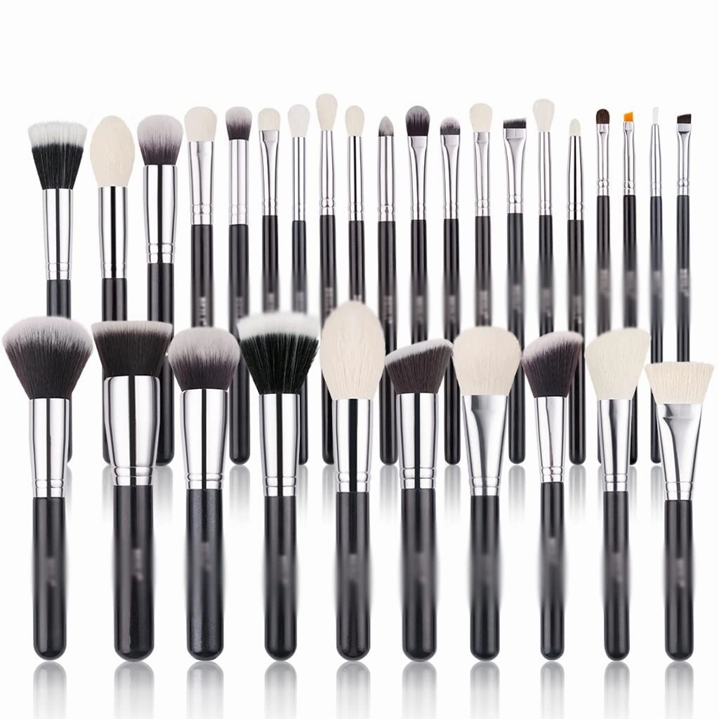 Black Makeup Brushes Set Professional Natural Goat Hair Brushes Foundation Powder Eyeshadow Make Up Brushes