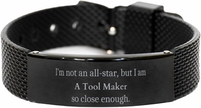 Black Shark Mesh Bracelet Tool Maker Im not an all-star, but I am so close enough Graduation Gifts for Men - Unique Stainless Steel Sport Watch Band Accessories for Tool Makers and DIY Enthusiasts