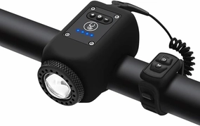Blaze Horn for Bike, 2 in 1 Bike Light & Horn, 110 dB, 5 Sound Modes, IPX5 Waterproof, USB Rechargeable (Black)