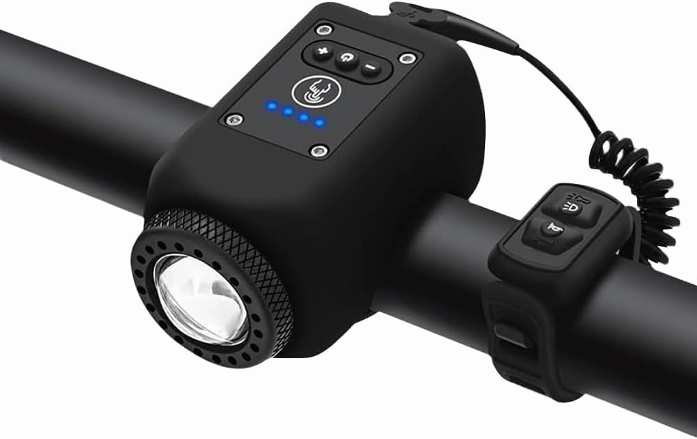 Blaze Horn for Bike, 2 in 1 Bike Light & Horn, 110 dB, 5 Sound Modes, IPX5 Waterproof, USB Rechargeable (Black)