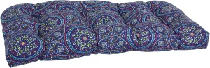Blazing Needles Rounded Back Tufted Outdoor Loveseat Cushion, 42 x 19, Alden Confetti