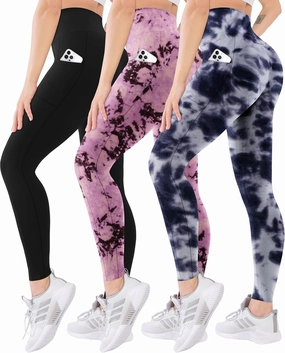 Blisset 3 Pack High Waisted Leggings for Women-Soft Athletic Tummy Control Pants for Running Yoga Workout Reg & Plus Size