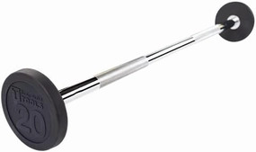Body-Solid Rubber Coated Fixed Weights Straight Barbells- Weighted Bar for Weightlifting Exercise, Bodybuilding, Strength Training, Squat Rack & Bench Press