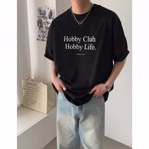Bonsir Summer Men's Smooth Cotton Clothes T Shirt Simple Loose White Tshirt Letter Printing Short Sleeve black T-shirt M-2XL