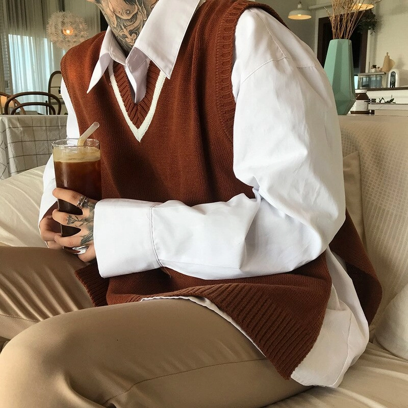 Bonsir Loose Lapel Long Sleeve Shirt Men Autumn Casual Single-Breasted Cardigan Male Fashion Simple Blue Commuter Men's Top