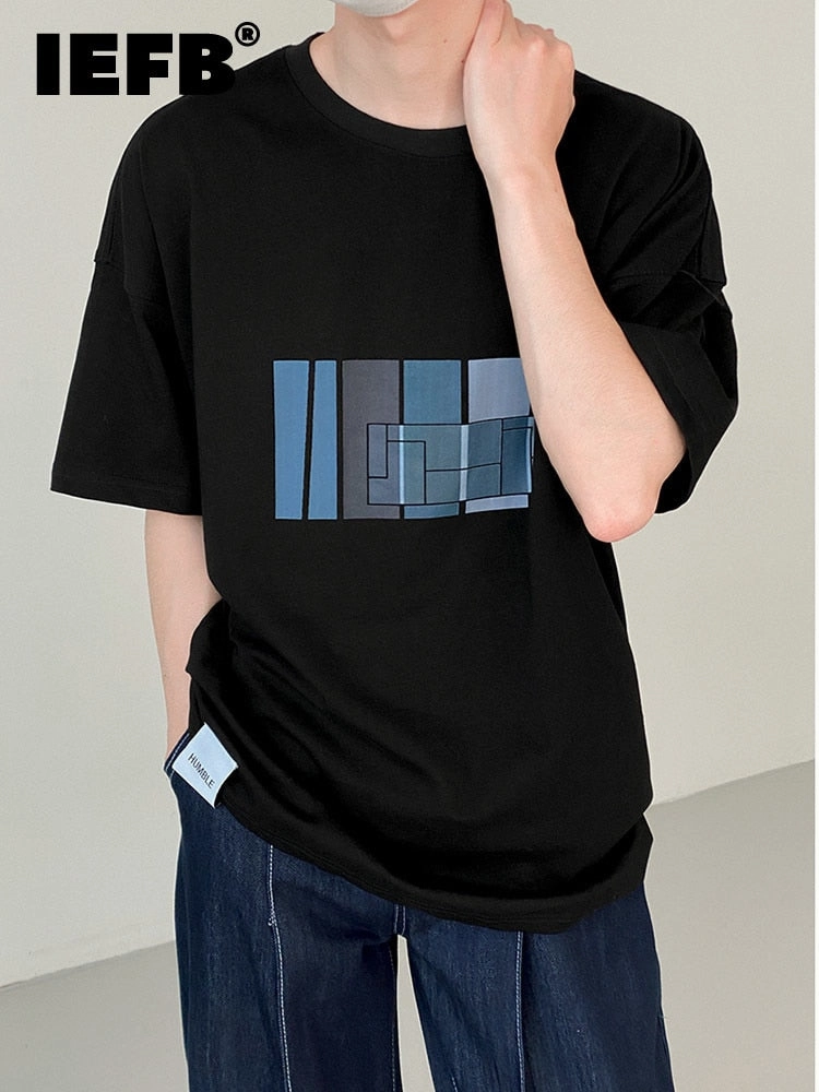 Bonsir Summer Short Sleeve Men's T-shirt Round Neck Half Sleeve Top Loose Korean Fashion Summer New Simple Temperament