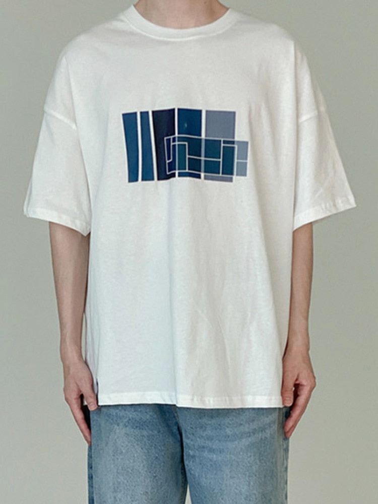Bonsir Summer Short Sleeve Men's T-shirt Round Neck Half Sleeve Top Loose Korean Fashion Summer New Simple Temperament