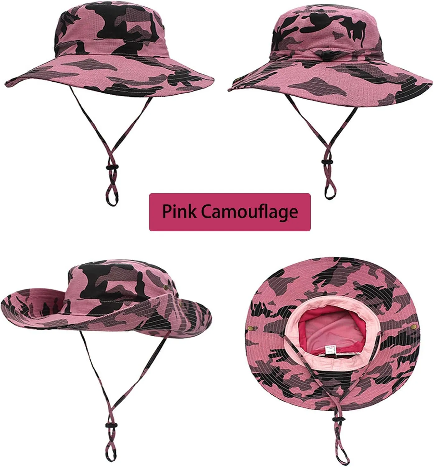 Boonie Hats for Men Women Wide Brim Sun Hats Outdoor Sun UV Protection Fisherman Hat Big Head Fishing Camo Bucket Hats