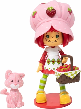 Boss Fight Studio Strawberry Shortcake with Custard the Kitten, Premium Collectible Action Figure – Highly Articulated Fruity Scented Figurine with Accessories, Interchangeable Parts, and Stand – 1:12