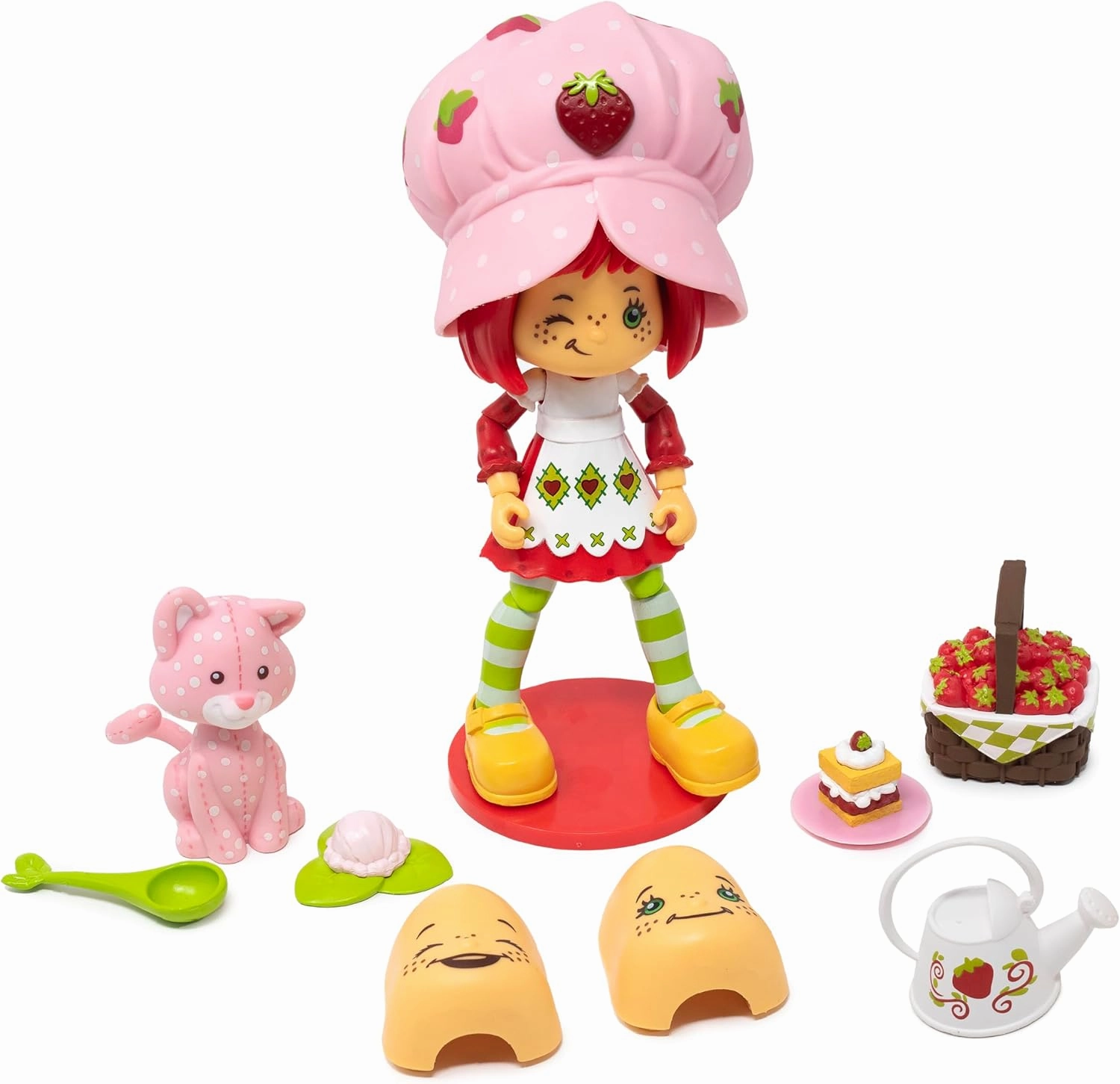 Boss Fight Studio Strawberry Shortcake with Custard the Kitten, Premium Collectible Action Figure – Highly Articulated Fruity Scented Figurine with Accessories, Interchangeable Parts, and Stand – 1:12