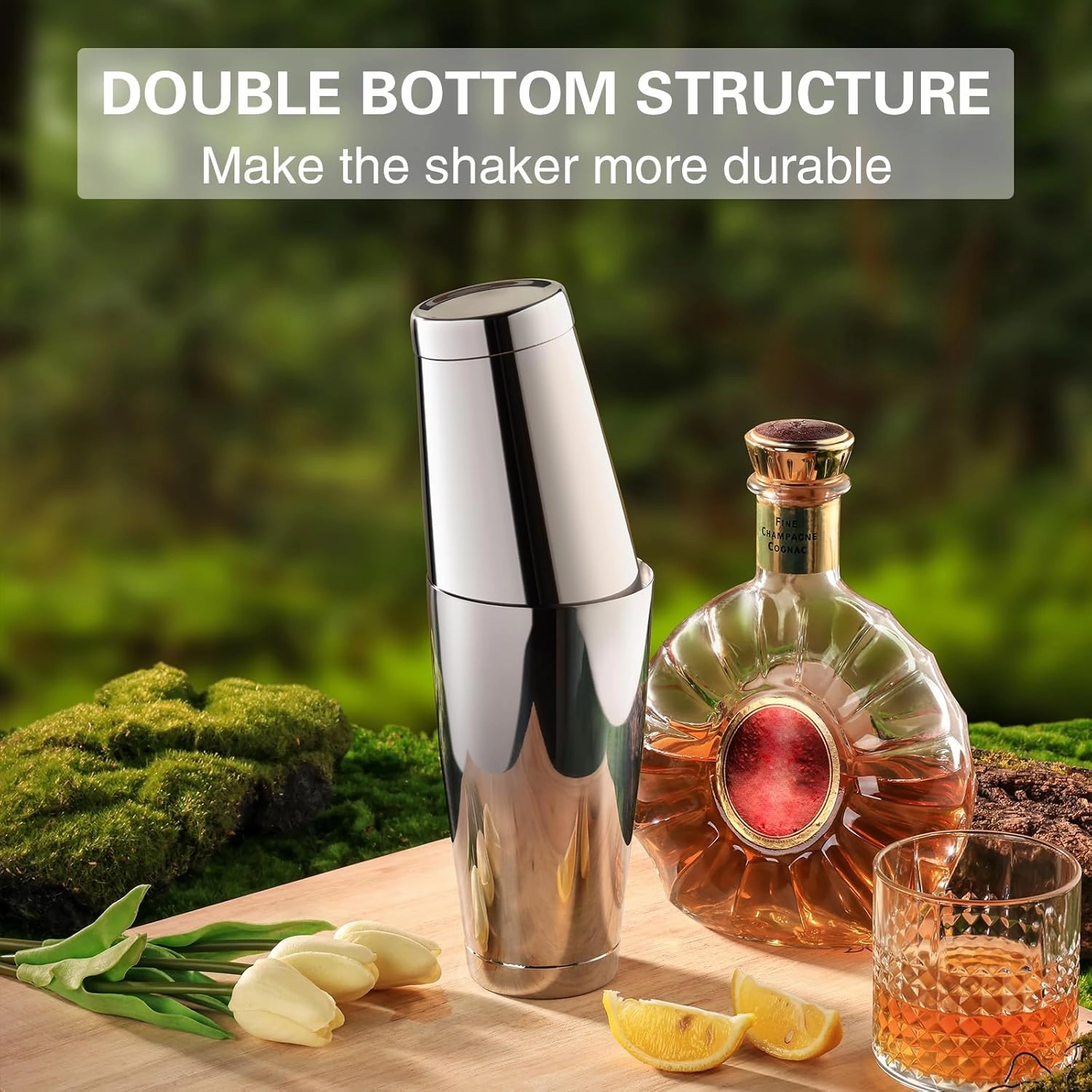 Boston Cocktail Shaker Set, 18 oz & 28 oz Stainless Steel Weighted Shaker Tins, Metal Martini Shaker Drink Mixer for Bartending, professional Bar Tools for Bartender