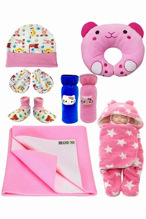 Brandonn New Born Baby Gift Set Combo Pack (8 Pcs) - Pack of 1